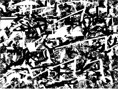 Çizik ve çiziklerle dolu siyah beyaz bir arka plan. Soyut vektör illüstrasyonu.