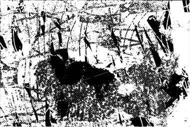 Çizik ve çiziklerle dolu siyah beyaz bir arka plan. Soyut vektör illüstrasyonu.