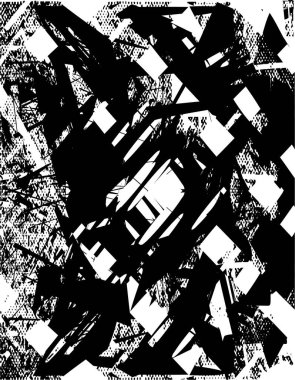 Çizik ve çiziklerle dolu siyah beyaz bir arka plan. Soyut vektör illüstrasyonu.