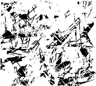 Çizik ve çiziklerle dolu siyah beyaz bir arka plan. Soyut vektör illüstrasyonu.