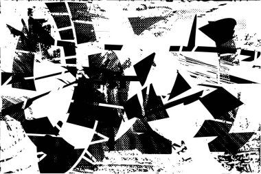 Çizik ve çiziklerle dolu siyah beyaz bir arka plan. Soyut vektör illüstrasyonu.