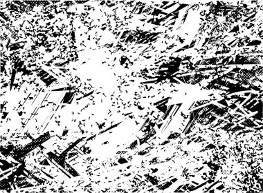 Çizik ve çiziklerle dolu siyah beyaz bir arka plan. Soyut vektör illüstrasyonu.