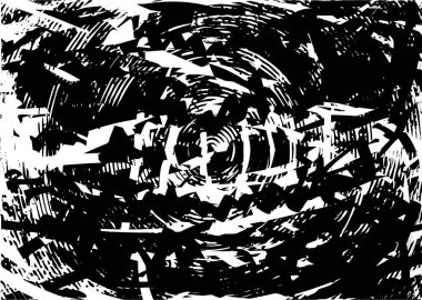 Çizik ve çiziklerle dolu siyah beyaz bir arka plan. Soyut vektör illüstrasyonu.