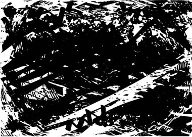 Çizik ve çiziklerle dolu siyah beyaz bir arka plan. Soyut vektör illüstrasyonu.