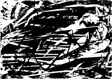 Çizik ve çiziklerle dolu siyah beyaz bir arka plan. Soyut vektör illüstrasyonu.