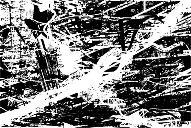 Çizik ve çiziklerle dolu siyah beyaz bir arka plan. Soyut vektör illüstrasyonu.