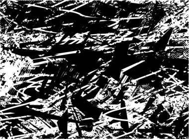 Çizik ve çiziklerle dolu siyah beyaz bir arka plan. Soyut vektör illüstrasyonu.