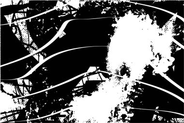 Çizik ve çiziklerle dolu siyah beyaz bir arka plan. Soyut vektör illüstrasyonu.