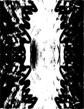 Çizik ve çiziklerle dolu siyah beyaz bir arka plan. Soyut vektör illüstrasyonu.