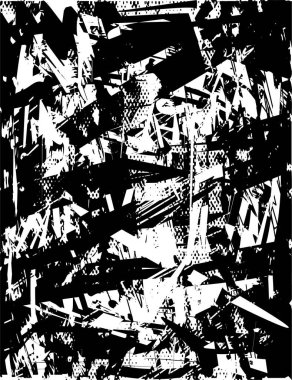 Çizik ve çiziklerle dolu siyah beyaz bir arka plan. Soyut vektör illüstrasyonu.