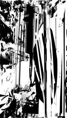 Çizik ve çiziklerle dolu siyah beyaz bir arka plan. Soyut vektör illüstrasyonu.