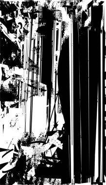 Çizik ve çiziklerle dolu siyah beyaz bir arka plan. Soyut vektör illüstrasyonu.