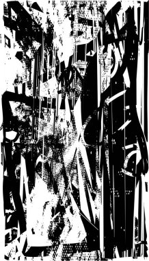 Çizik ve çiziklerle dolu siyah beyaz bir arka plan. Soyut vektör illüstrasyonu.