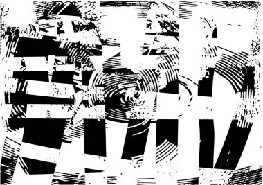 Çizik ve çiziklerle dolu siyah beyaz bir arka plan. Soyut vektör illüstrasyonu.