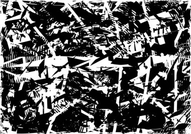 Çizik ve çiziklerle dolu siyah beyaz bir arka plan. Soyut vektör illüstrasyonu.