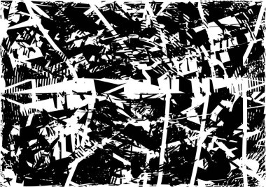 Çizik ve çiziklerle dolu siyah beyaz bir arka plan. Soyut vektör illüstrasyonu.