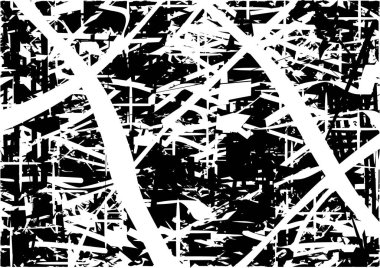 Çizik ve çiziklerle dolu siyah beyaz bir arka plan. Soyut vektör illüstrasyonu.