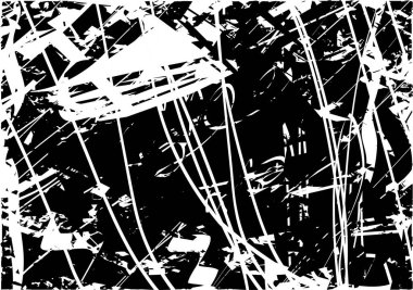 Çizik ve çiziklerle dolu siyah beyaz bir arka plan. Soyut vektör illüstrasyonu.