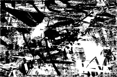 Çizik ve çiziklerle dolu siyah beyaz bir arka plan. Soyut vektör illüstrasyonu.