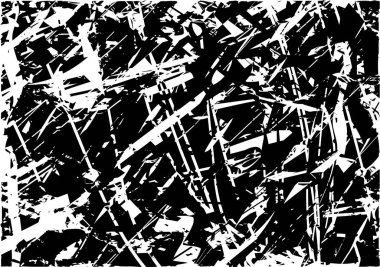 Çizik ve çiziklerle dolu siyah beyaz bir arka plan. Soyut vektör illüstrasyonu.