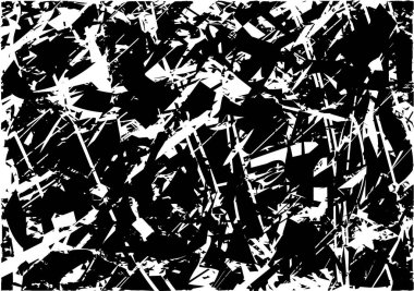 Çizik ve çiziklerle dolu siyah beyaz bir arka plan. Soyut vektör illüstrasyonu.