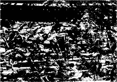 Çizik ve çiziklerle dolu siyah beyaz bir arka plan. Soyut vektör illüstrasyonu.