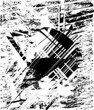 Çizik ve çiziklerle dolu siyah beyaz bir arka plan. Soyut vektör illüstrasyonu.