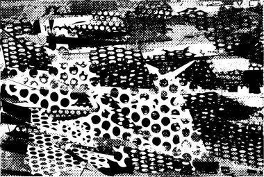 Çizik ve çiziklerle dolu siyah beyaz bir arka plan. Soyut vektör illüstrasyonu.