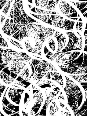 Çizik ve çiziklerle dolu siyah beyaz bir arka plan. Soyut vektör illüstrasyonu.