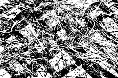 Çizik ve çiziklerle dolu siyah beyaz bir arka plan. Soyut vektör illüstrasyonu.