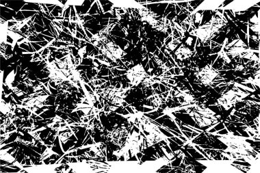 Çizik ve çiziklerle dolu siyah beyaz bir arka plan. Soyut vektör illüstrasyonu.