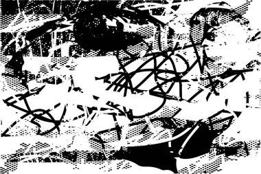 Çizik ve çiziklerle dolu siyah beyaz bir arka plan. Soyut vektör illüstrasyonu.