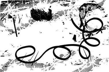 Çizik ve çiziklerle dolu siyah beyaz bir arka plan. Soyut vektör illüstrasyonu.