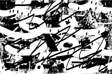 Çizik ve çiziklerle dolu siyah beyaz bir arka plan. Soyut vektör illüstrasyonu.