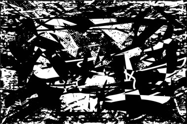 Çizik ve çiziklerle dolu siyah beyaz bir arka plan. Soyut vektör illüstrasyonu.