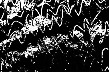 Çizik ve çiziklerle dolu siyah beyaz bir arka plan. Soyut vektör illüstrasyonu.