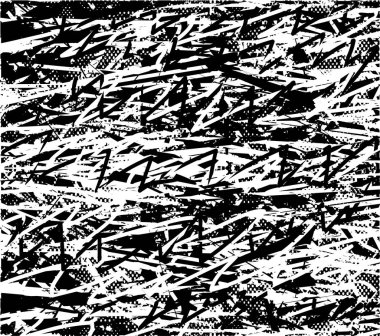 Çizik ve çiziklerle dolu siyah beyaz bir arka plan. Soyut vektör illüstrasyonu.