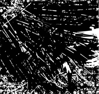 Çizik ve çiziklerle dolu siyah beyaz bir arka plan. Soyut vektör illüstrasyonu.