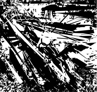 Çizik ve çiziklerle dolu siyah beyaz bir arka plan. Soyut vektör illüstrasyonu.