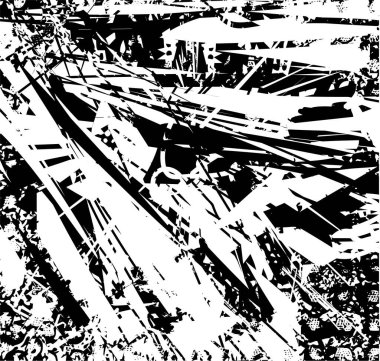 Çizik ve çiziklerle dolu siyah beyaz bir arka plan. Soyut vektör illüstrasyonu.