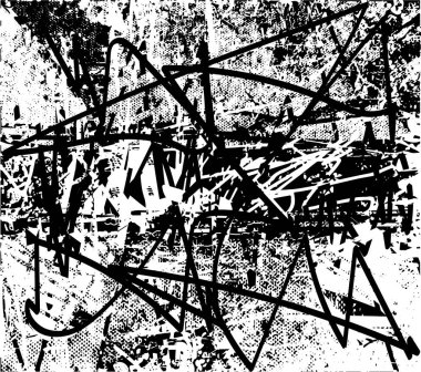 Çizik ve çiziklerle dolu siyah beyaz bir arka plan. Soyut vektör illüstrasyonu.