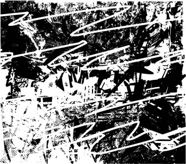 Çizik ve çiziklerle dolu siyah beyaz bir arka plan. Soyut vektör illüstrasyonu.