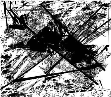 Çizik ve çiziklerle dolu siyah beyaz bir arka plan. Soyut vektör illüstrasyonu.