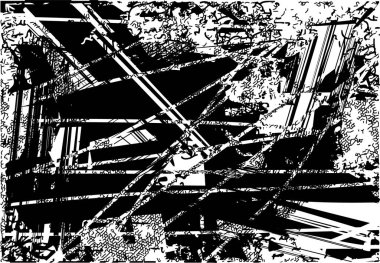 Çizik ve çiziklerle dolu siyah beyaz bir arka plan. Soyut vektör illüstrasyonu.