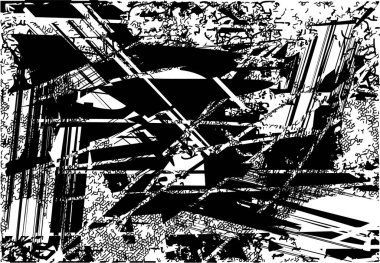 Çizik ve çiziklerle dolu siyah beyaz bir arka plan. Soyut vektör illüstrasyonu.