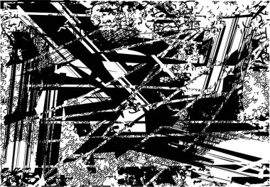 Çizik ve çiziklerle dolu siyah beyaz bir arka plan. Soyut vektör illüstrasyonu.