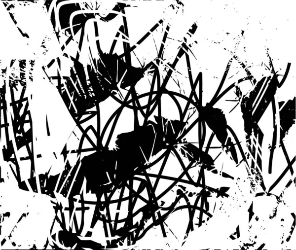 Çizik ve çiziklerle dolu siyah beyaz bir arka plan. Soyut vektör illüstrasyonu.