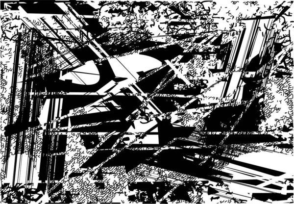 Çizik ve çiziklerle dolu siyah beyaz bir arka plan. Soyut vektör illüstrasyonu.