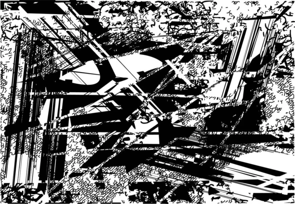 Çizik ve çiziklerle dolu siyah beyaz bir arka plan. Soyut vektör illüstrasyonu.