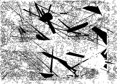 Çizik ve çiziklerle dolu siyah beyaz bir arka plan. Soyut vektör illüstrasyonu.